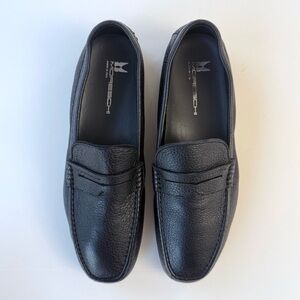 Moreschi Panama Black Deerskin Leather Slip-On Loafers 8.5 US